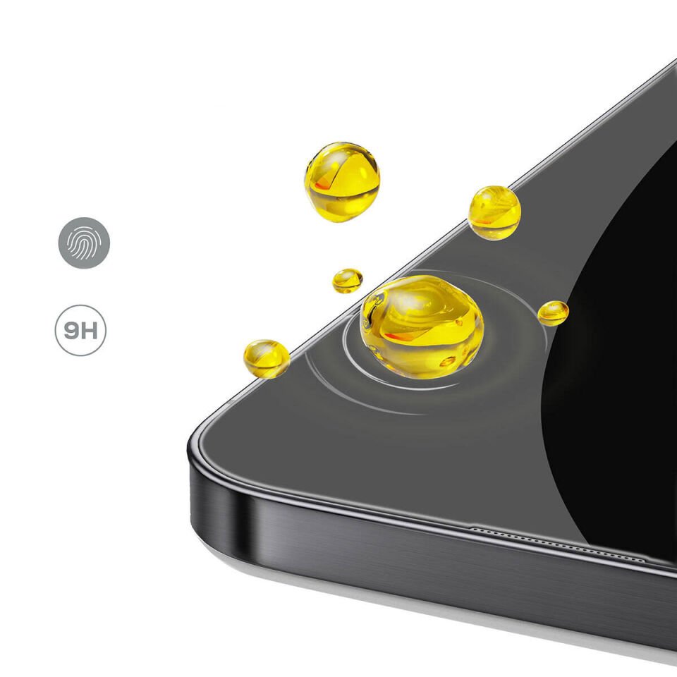 Apple iPhone 15 Pro HEPTEKİLETİŞİM Rika Premium Privacy Temperli Cam Ekran Koruyucu