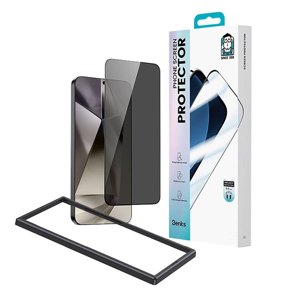 Galaxy S25 Plus Benks Ultra Shield 0.3mm Privacy Ekran Koruyucu + Kolay Uygulama Aparatlı