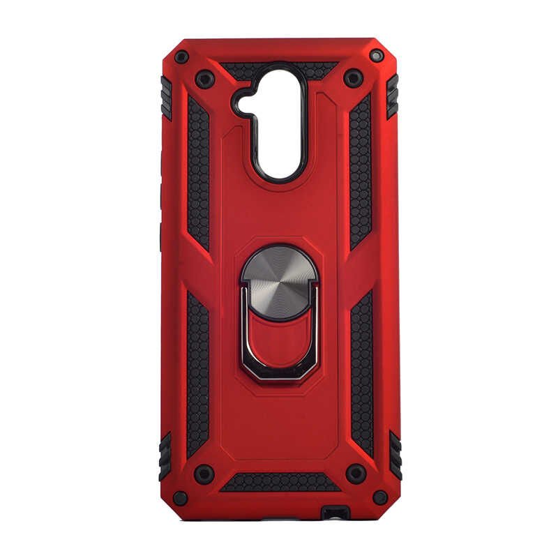 Huawei Mate 20 Lite Kılıf Tank Zırh Yüzüklü Mıknatıslı Standlı Kapak (VEGA) Gold