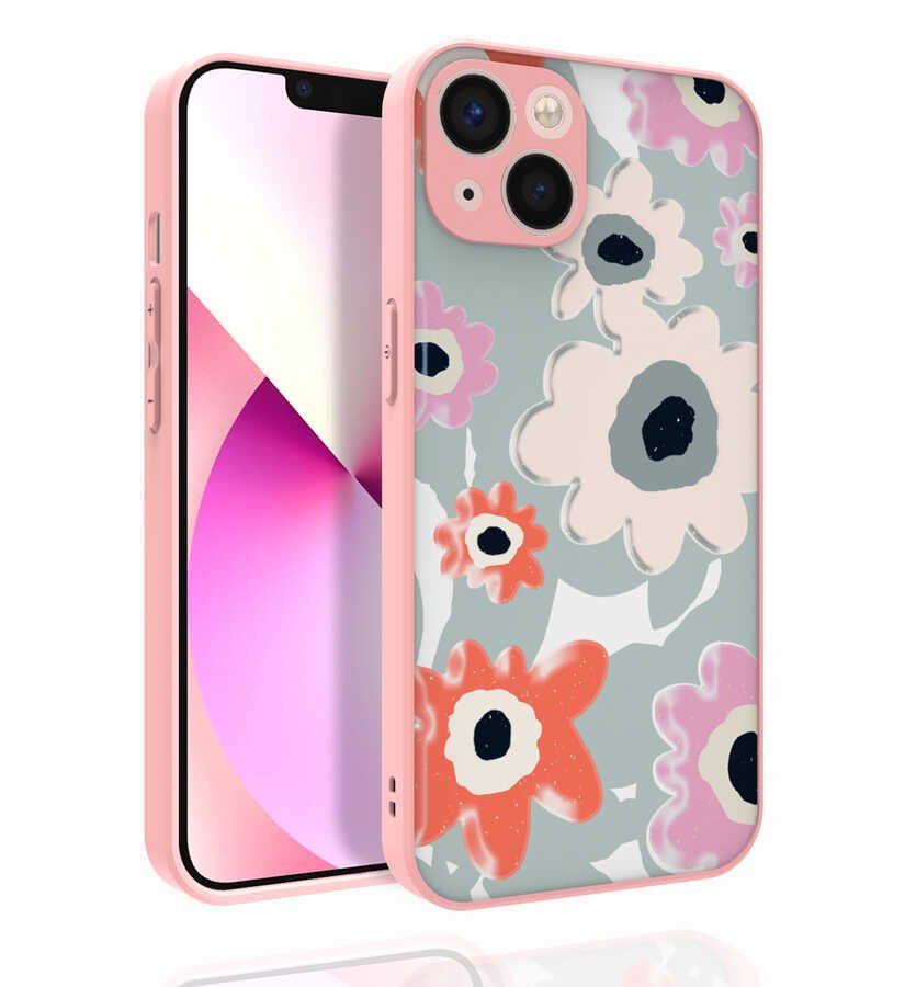 Apple iPhone 13 Kılıf Desenli Kamera Korumalı Parlak HEPTEKİLETİŞİM Nora Kapak