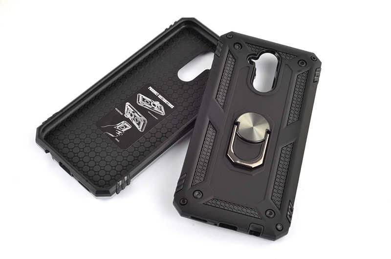 Huawei Mate 20 Lite Kılıf Tank Zırh Yüzüklü Mıknatıslı Standlı Kapak (VEGA) Rose Gold