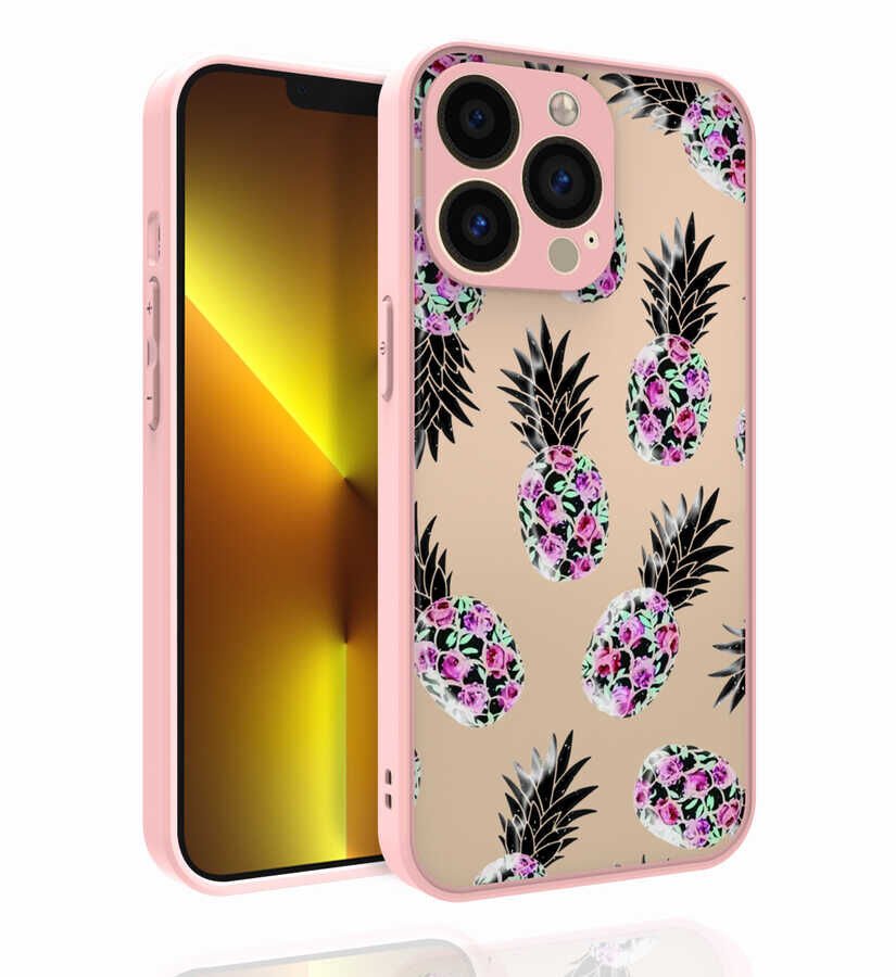 Apple iPhone 13 Pro Max Kılıf Desenli Kamera Korumalı Parlak HEPTEKİLETİŞİM Nora Kapak