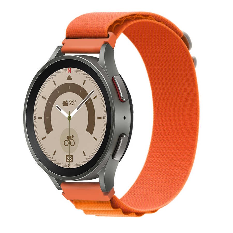 Samsung Galaxy Watch 46mm (22mm) Hasır Kordon Naylon Örgülü (KRD-74) Yeşil