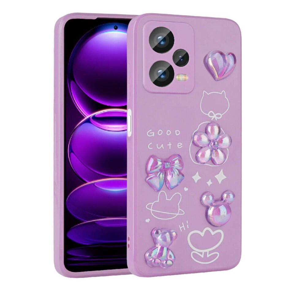 Xiaomi Redmi Note 12 4G Kılıf Kabartma Figürlü Parlak HEPTEKİLETİŞİM Toys Silikon Kapak