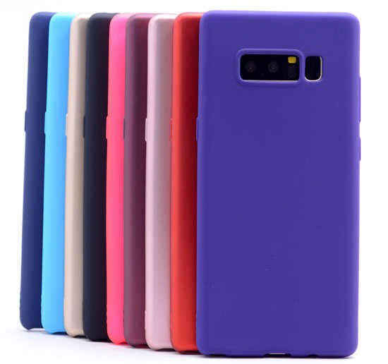 Samsung Galaxy Note 8 Kılıf Yumuşak Dokulu Soft Esnek İnce Mat Renkli Silikon Kapak (PREMİER) Siyah