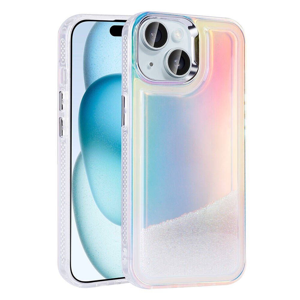 Apple iPhone 15 Kılıf Airbagli Renkli Arka Yüzey Boncuk Tasarımlı HEPTEKİLETİŞİM Kumul Kapak