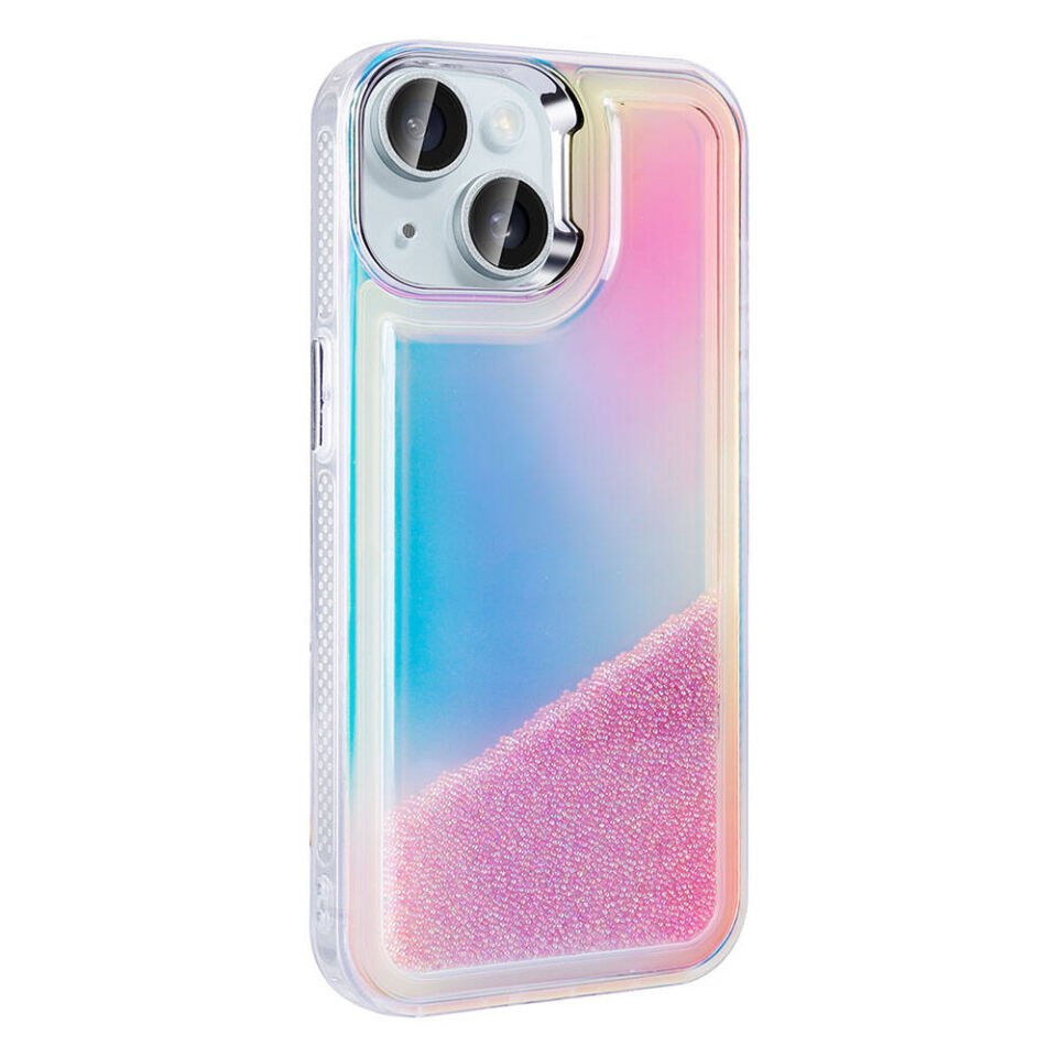 Apple iPhone 15 Kılıf Airbagli Renkli Arka Yüzey Boncuk Tasarımlı HEPTEKİLETİŞİM Kumul Kapak