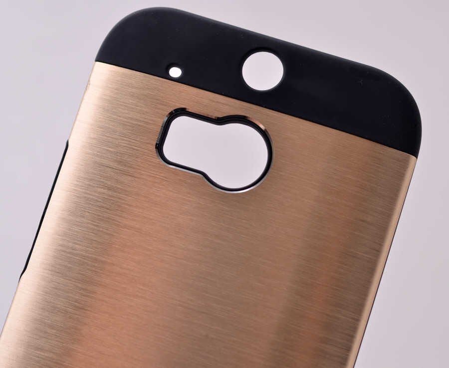 HTC One M8 Kılıf Zore Metal Motomo Kapak