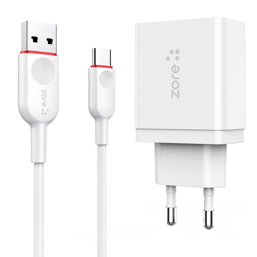 XMac Serisi ZR-X2 Type-C 2 in 1 Şarj Seti Beyaz