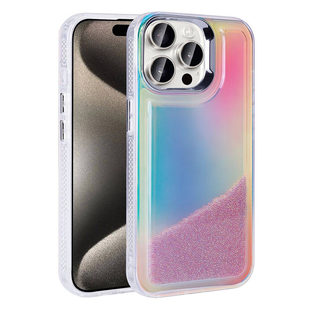 Apple iPhone 15 Pro Kılıf Airbagli Renkli Arka Yüzey Boncuk Tasarımlı HEPTEKİLETİŞİM Kumul Kapak