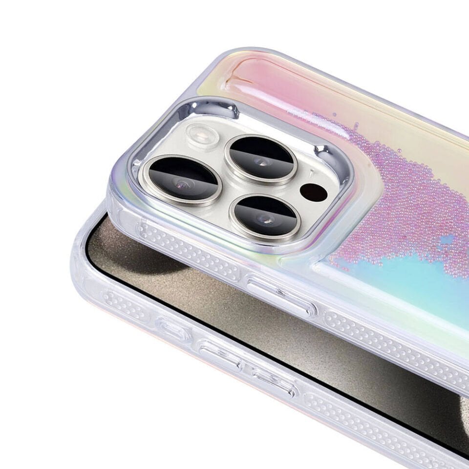 Apple iPhone 15 Pro Kılıf Airbagli Renkli Arka Yüzey Boncuk Tasarımlı HEPTEKİLETİŞİM Kumul Kapak