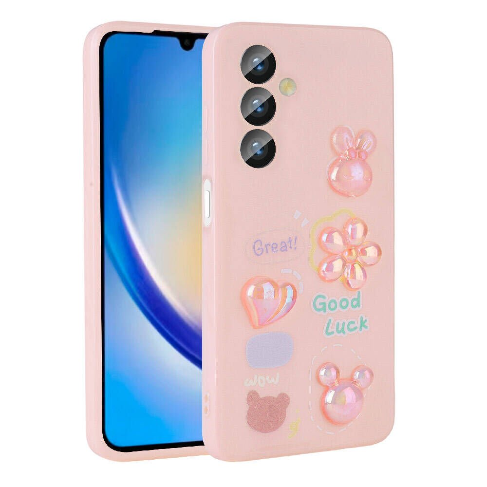 Samsung Galaxy A34 Kılıf Kabartma Figürlü Parlak HEPTEKİLETİŞİM Toys Silikon Kapak