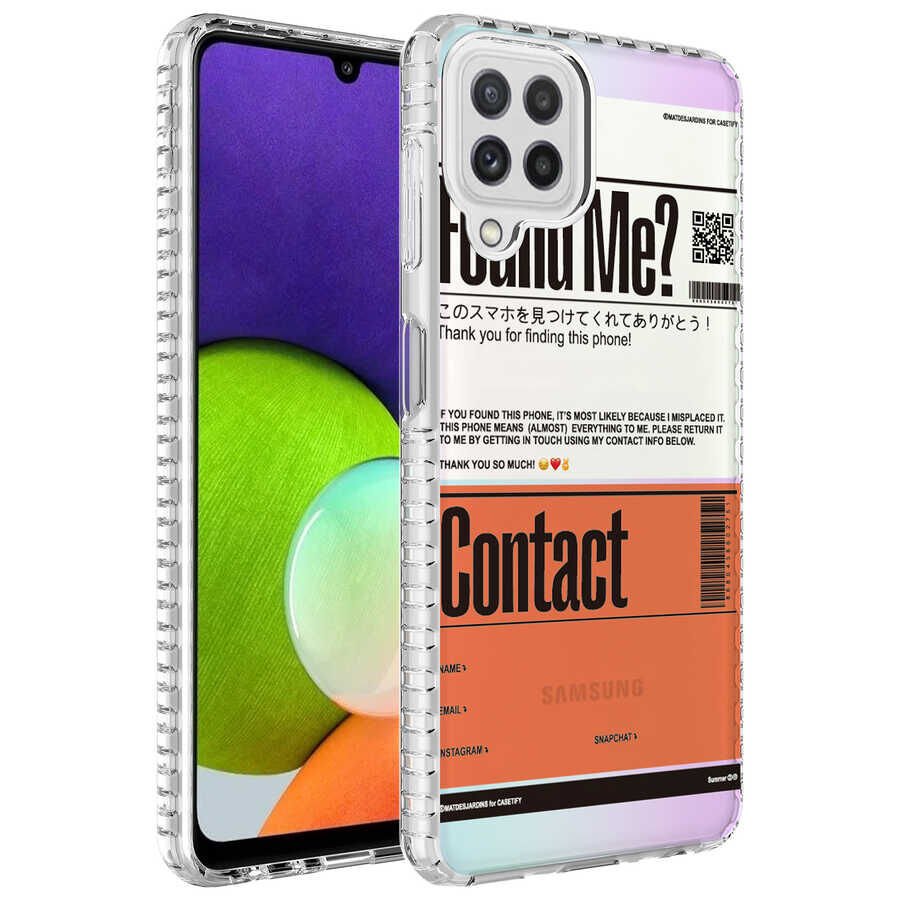 Samsung Galaxy M22 Kılıf Airbag Kenarlı Renkli Desenli Silikon HEPTEKİLETİŞİM Elegans Kapak
