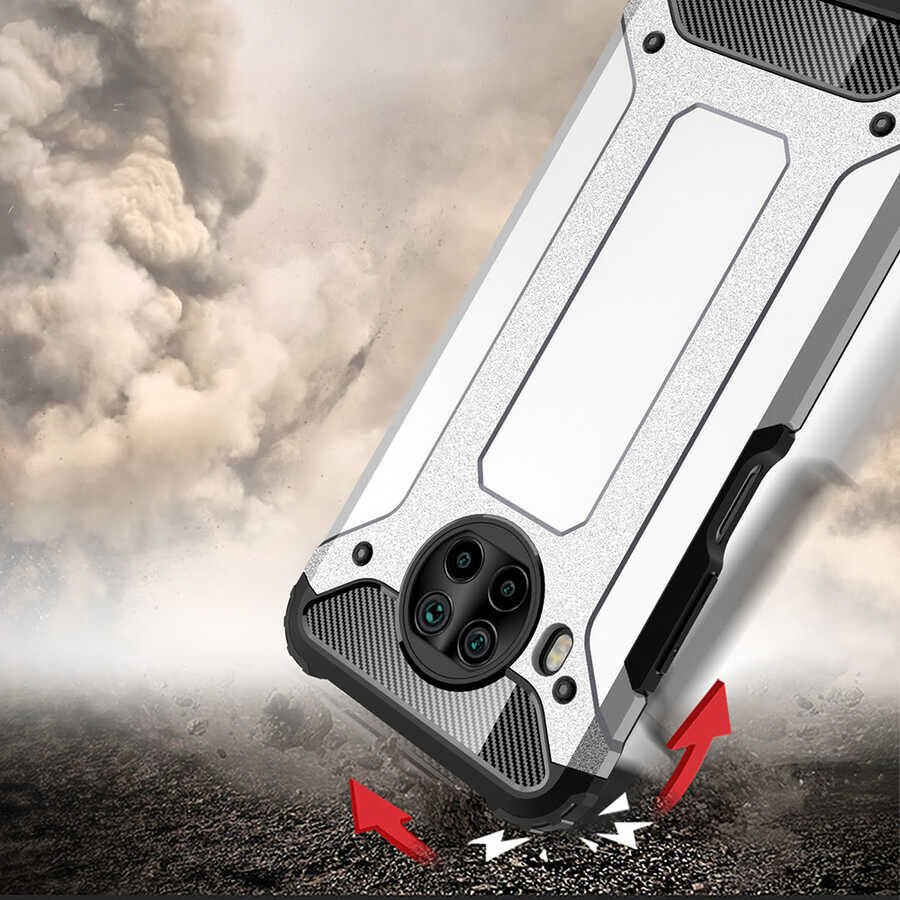 Xiaomi Mi 10T Lite 5G Kılıf Armor Köşe Korumalı Çift Katman Tank Zırh Kapak (CRASH) Siyah