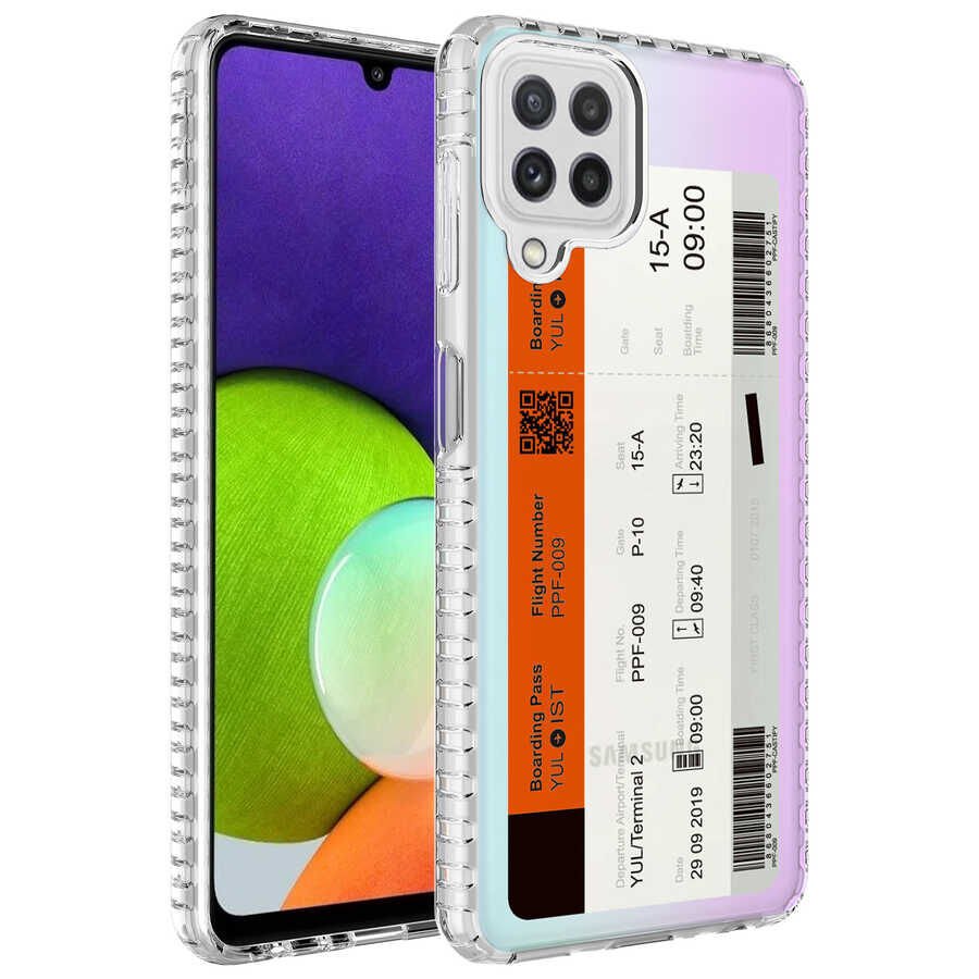 Samsung Galaxy A12 Kılıf Airbag Kenarlı Renkli Desenli Silikon HEPTEKİLETİŞİM Elegans Kapak