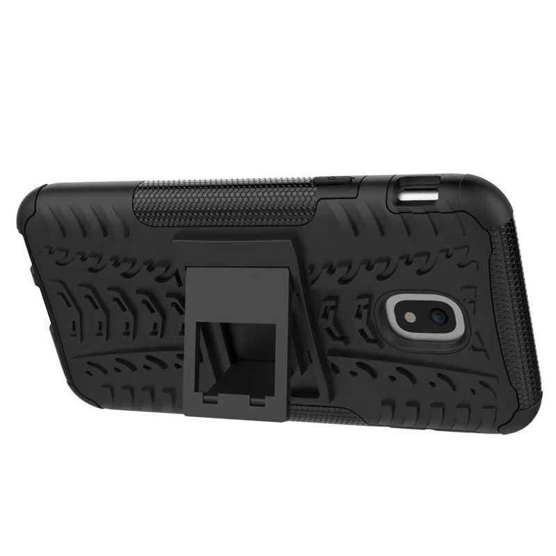 Samsung Galaxy J330 Pro Kılıf Standlı Korunaklı Silikon Kapak (hibrit) Turuncu