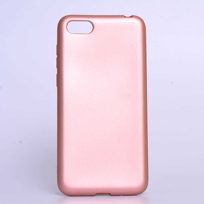 Huawei Y5 2018 Kılıf Yumuşak Dokulu Soft Esnek İnce Mat Renkli Silikon Kapak (PREMİER) Rose Gold