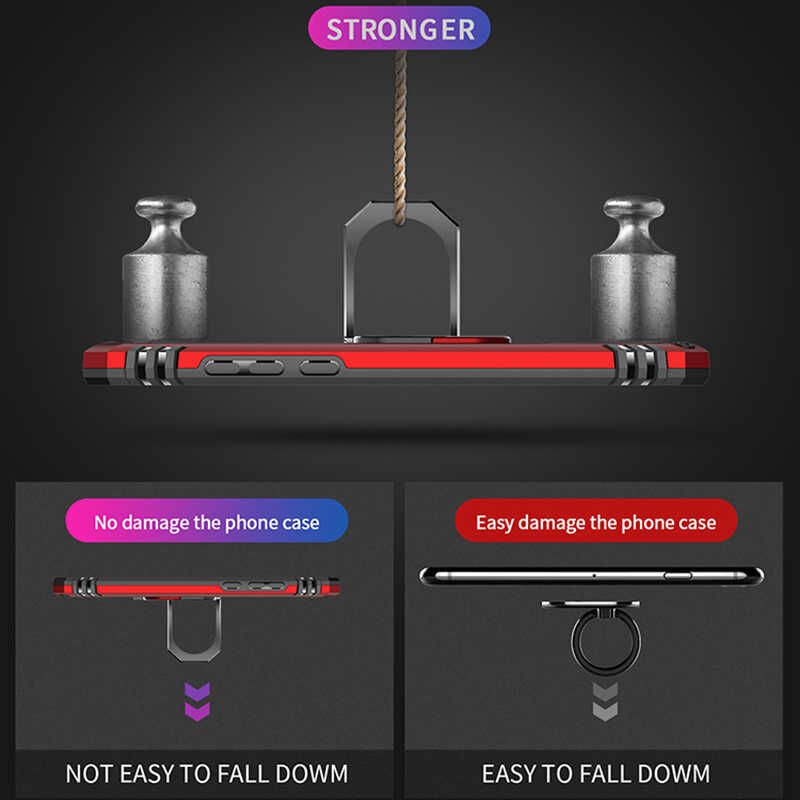 Huawei P20 Lite Kılıf Tank Zırh Yüzüklü Mıknatıslı Standlı Kapak (VEGA) Rose Gold