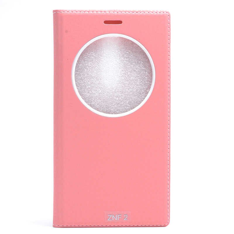 Asus Zenfone 2 Kapaklı Kılıf Mıknatıslı 360 Tam Korumalı (DOLCE) Pembe Koyu