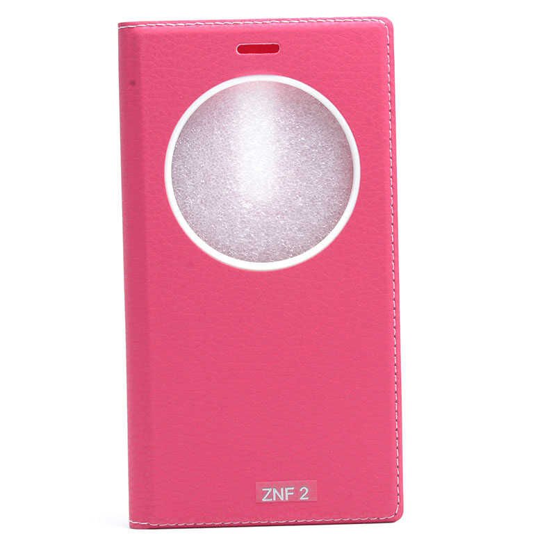 Asus Zenfone 2 Kapaklı Kılıf Mıknatıslı 360 Tam Korumalı (DOLCE) Pembe Koyu