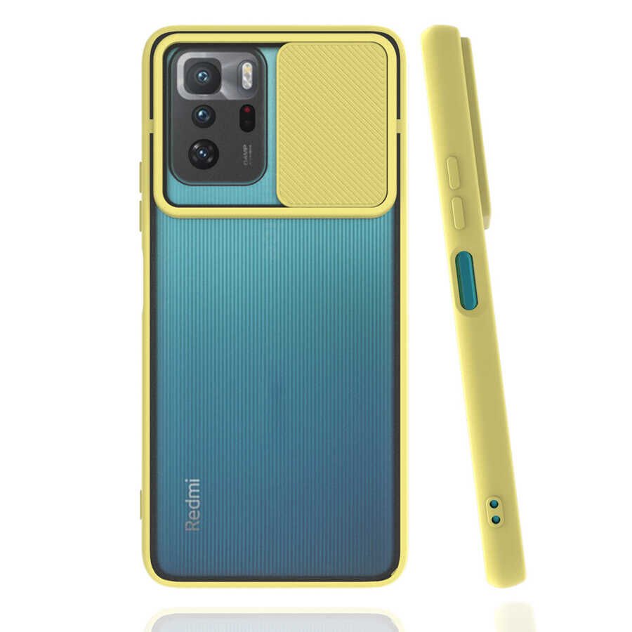 Xiaomi Poco X3 GT Kılıf Slayt Sürgülü Kamera Korumalı Renkli Silikon Kapak Turkuaz