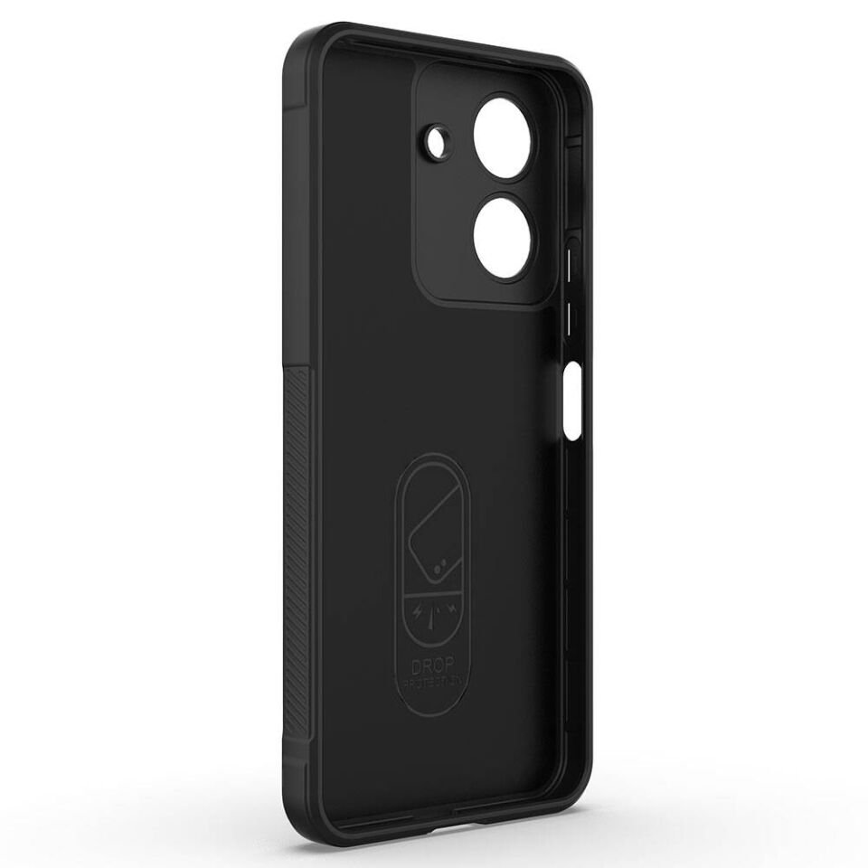 Xiaomi Redmi 13C Kılıf Esnek TPU Oyuklu Arka Yüzey Tasarımlı Silikon Kapak (Etnik) Siyah