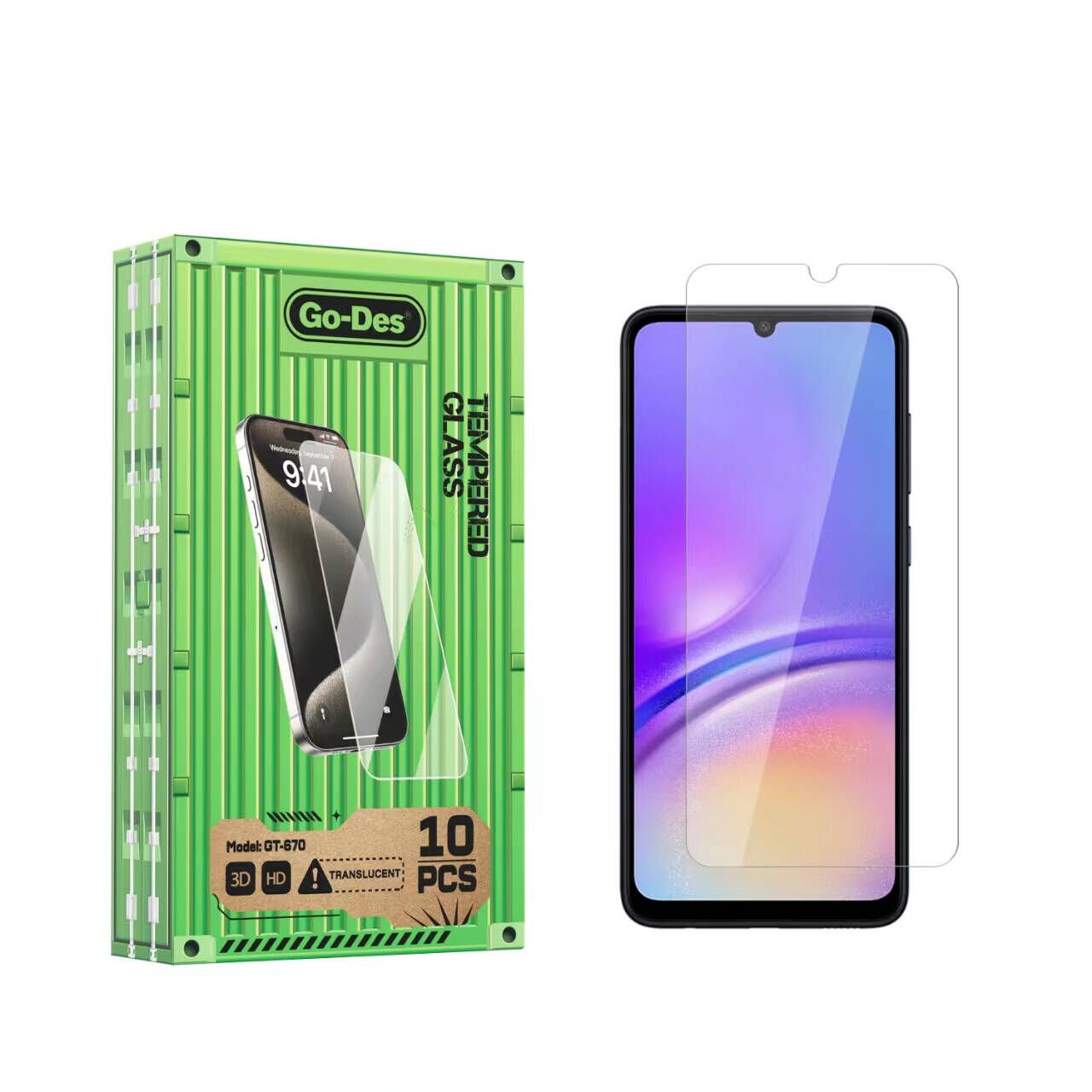 Samsung Galaxy A05S Go Des Parmak İzi Bırakmayan 9H Oleofobik Bom Glass Ekran Koruyucu 10'lu Paket