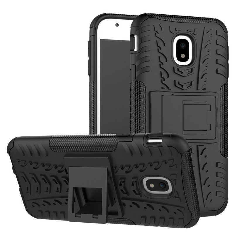 Samsung Galaxy J730 Pro Kılıf Standlı Korunaklı Silikon Kapak (hibrit) Mavi