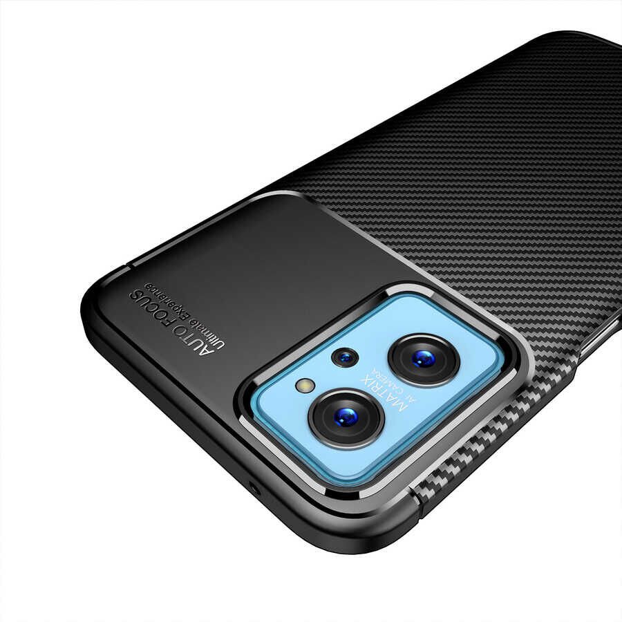 Oppo A36 Kılıf Kamera Çıkıntılı Karbon Fiber Dokulu Renk Atmaz Kapak (NEGRO) Siyah