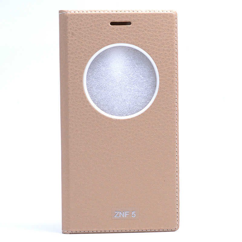 Asus Zenfone 5 Kapaklı Kılıf Mıknatıslı 360 Tam Korumalı (DOLCE) Gold