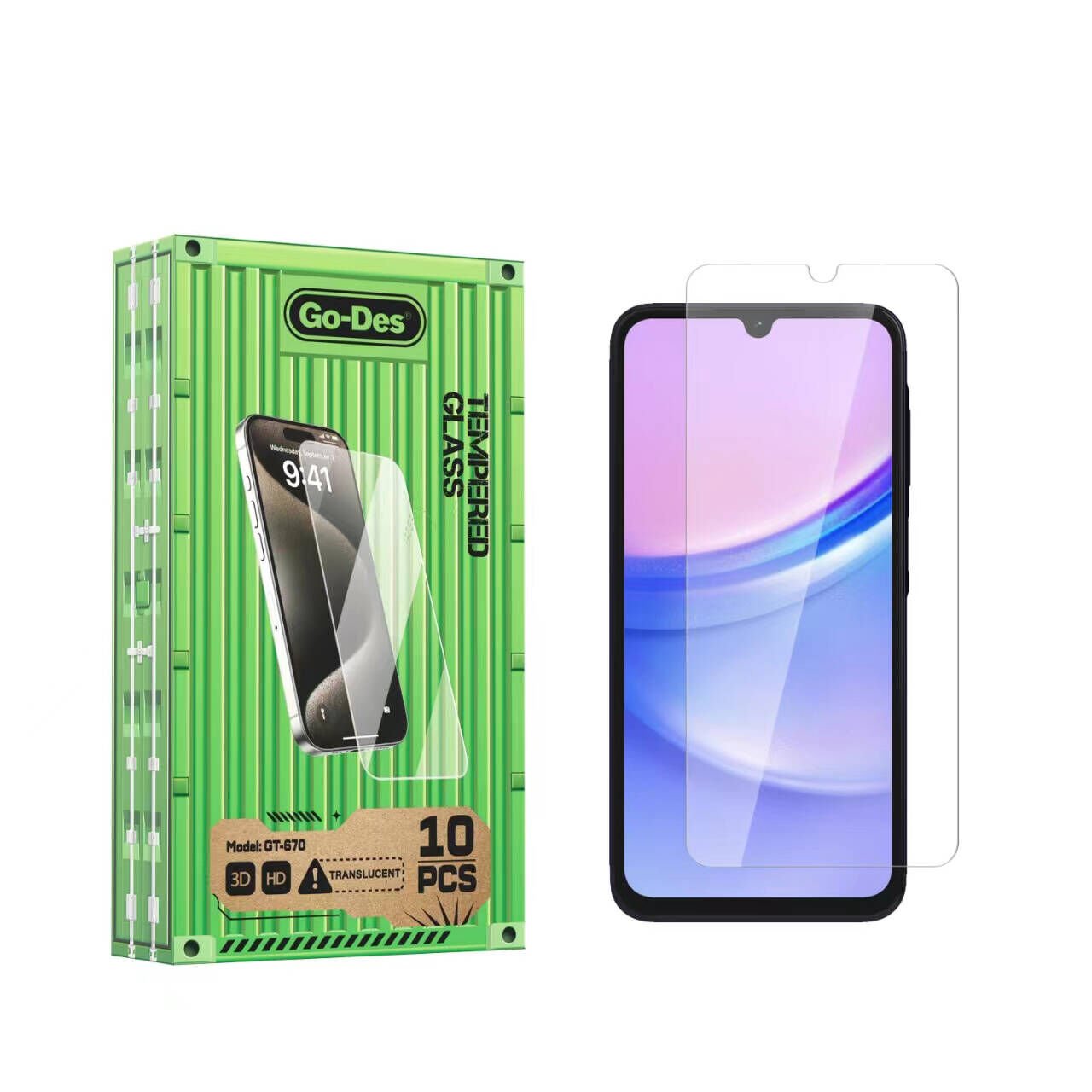 Samsung Galaxy A15 Go Des Parmak İzi Bırakmayan 9H Oleofobik Bom Glass Ekran Koruyucu 10'lu Paket