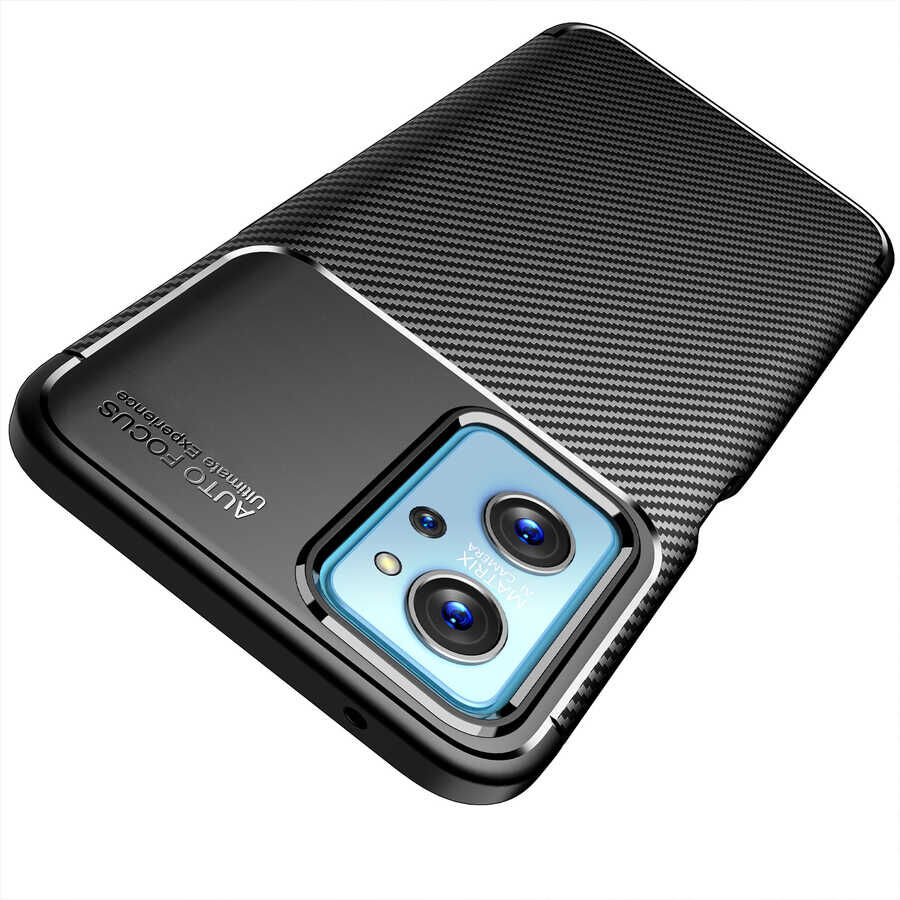 Oppo A36 Kılıf Kamera Çıkıntılı Karbon Fiber Dokulu Renk Atmaz Kapak (NEGRO) Lacivert