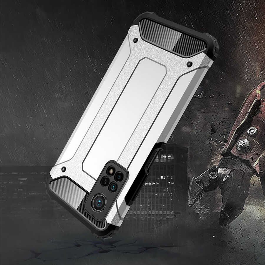 Xiaomi Mi 10T Pro 5G Kılıf Armor Köşe Korumalı Çift Katman Tank Zırh Kapak (CRASH) Mavi