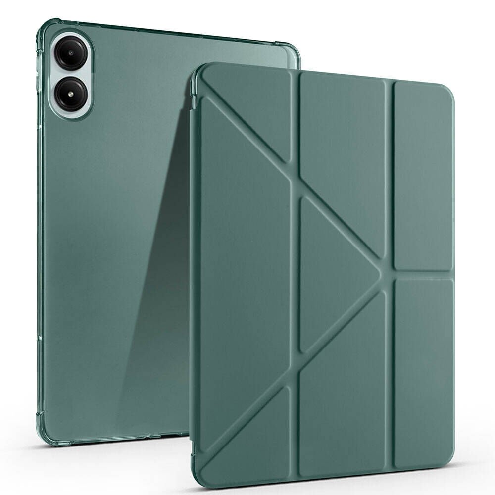 Xiaomi Redmi Pad Pro Kılıf Kalem Bölmeli Standlı 360 Derece Tam Korumalı Tasarım (TR) Koyu Yeşil