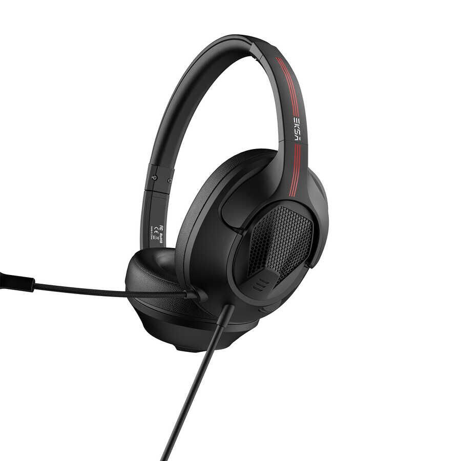 Hafif Portatif Kolayca Katlanıp Taşınabilir Dizayn Kulaklık (Eksa E3D 3.5mm Kulaklık) Siyah