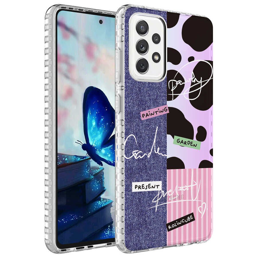 Samsung Galaxy A72 Kılıf Airbag Kenarlı Renkli Desenli Silikon HEPTEKİLETİŞİM Elegans Kapak