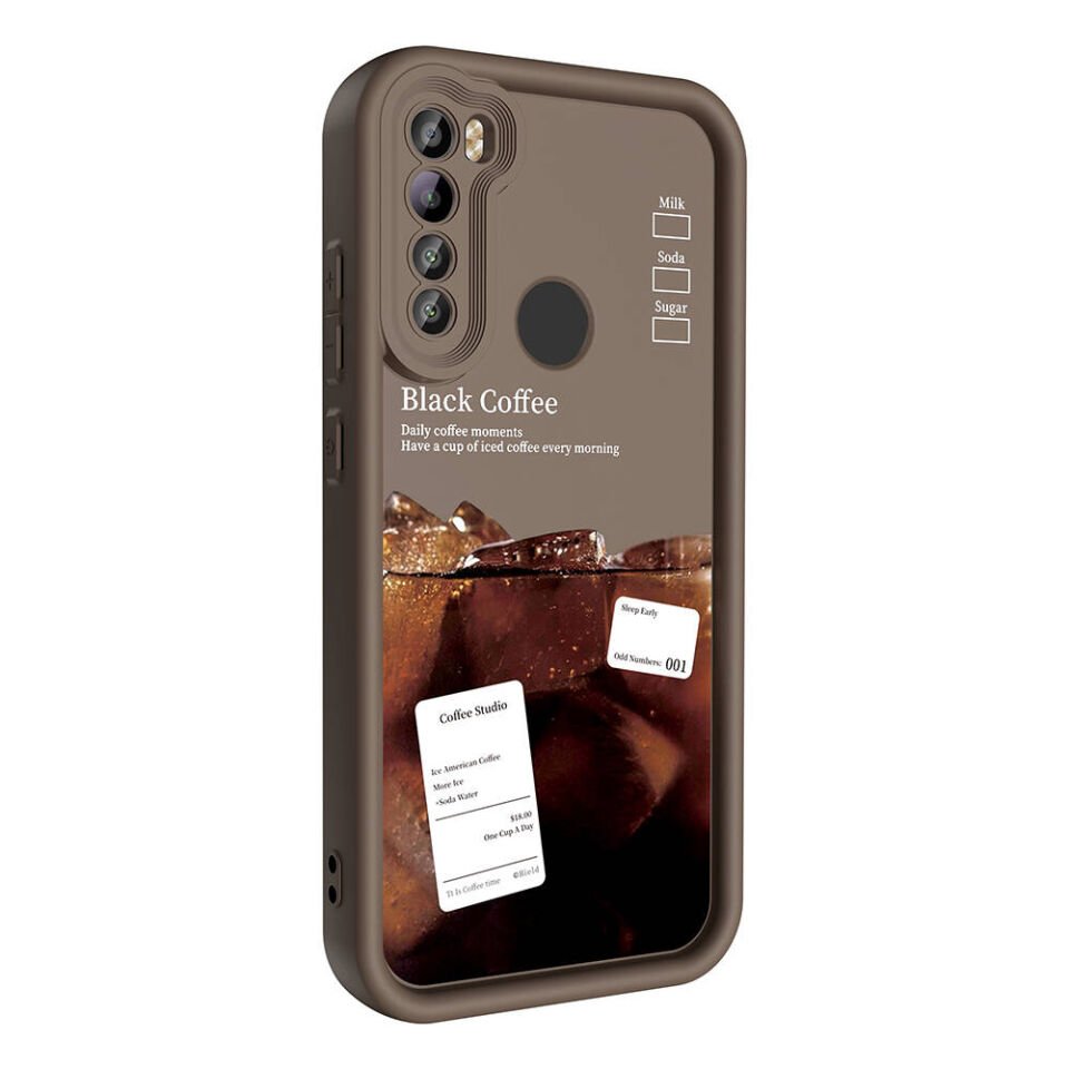 Xiaomi Redmi Note 8 Kılıf Kamera Korumalı Baskılı Arka Yüzey Kapak (Klas) Koyu Kahve