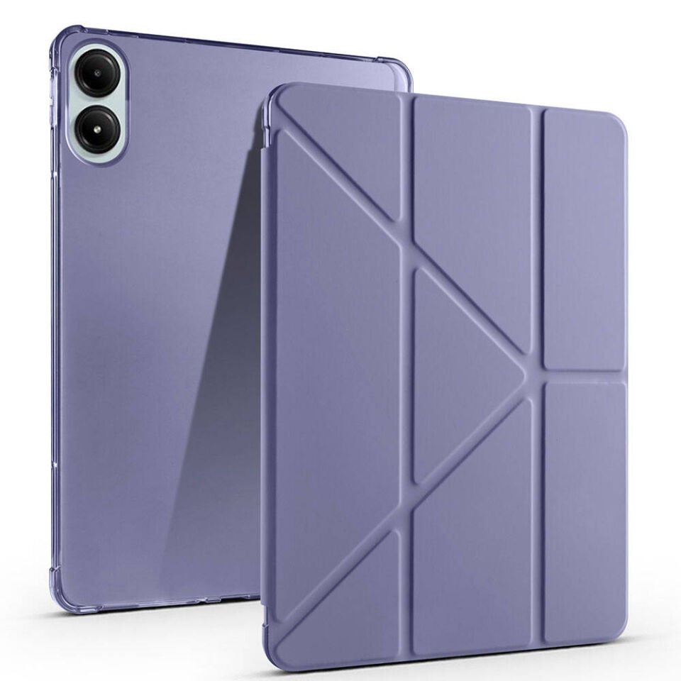 Xiaomi Redmi Pad Pro Kılıf Kalem Bölmeli Standlı 360 Derece Tam Korumalı Tasarım (TR) Mor