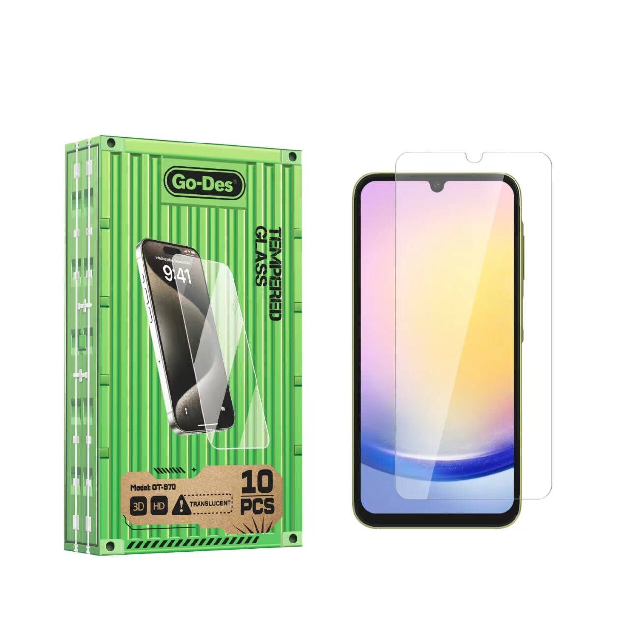 Samsung Galaxy A25 Go Des Parmak İzi Bırakmayan 9H Oleofobik Bom Glass Ekran Koruyucu 10'lu Paket