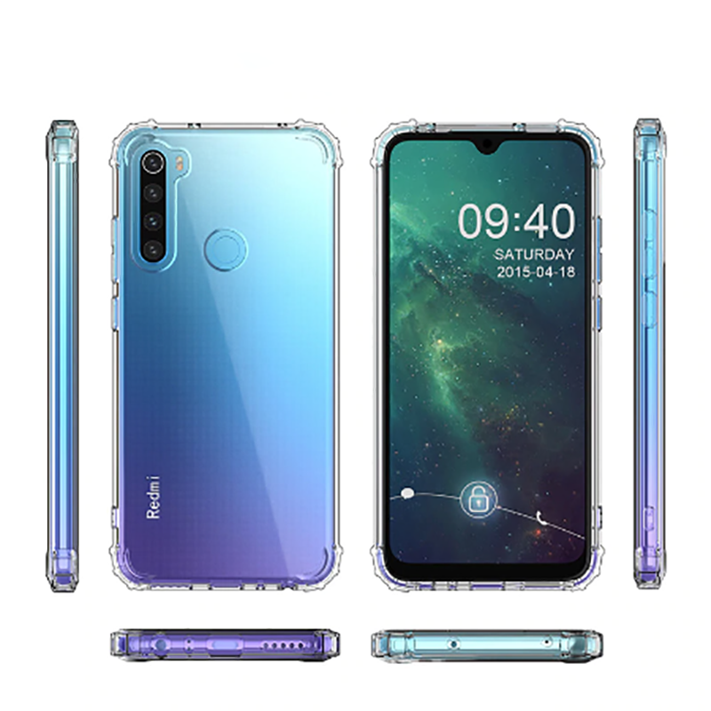 Xiaomi Redmi Note 8T Şeffaf Kılıf Köşelerde Darbelere Karşı Ultra Kalınlık (ANTİSHOCK) Renksiz