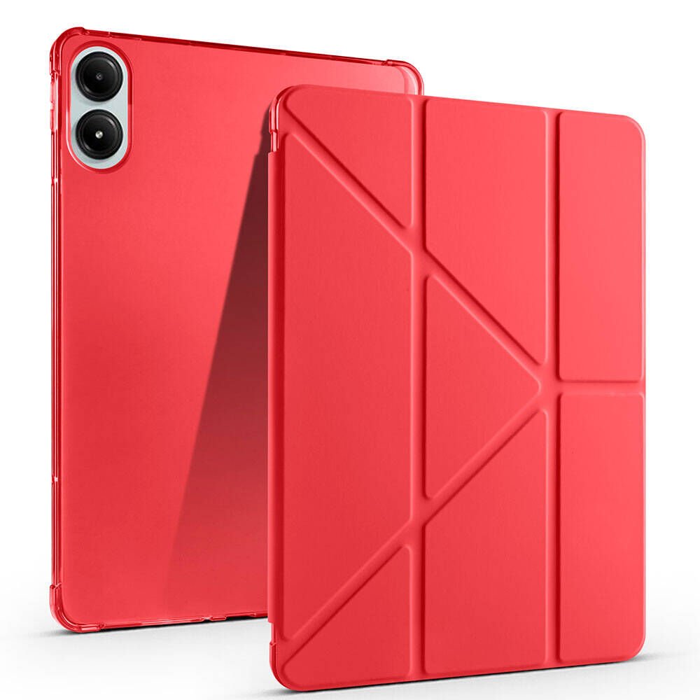 Xiaomi Redmi Pad Pro Kılıf Kalem Bölmeli Standlı 360 Derece Tam Korumalı Tasarım (TR) Kırmızı