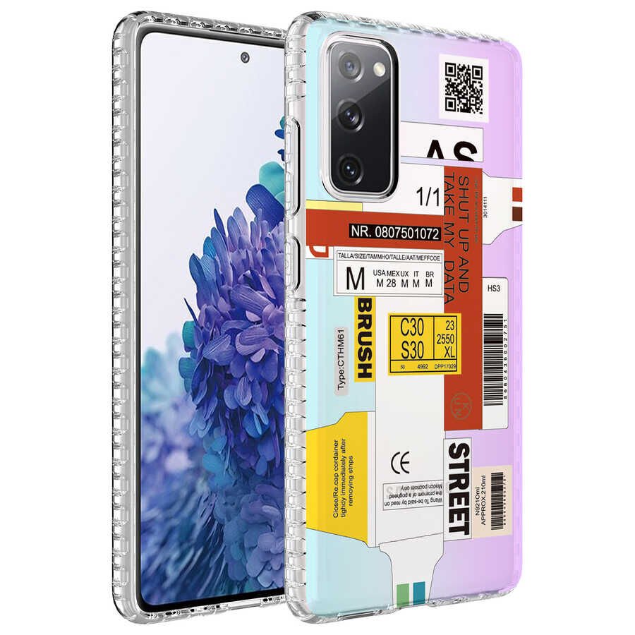 Samsung Galaxy S20 FE Kılıf Airbag Kenarlı Renkli Desenli Silikon HEPTEKİLETİŞİM Elegans Kapak