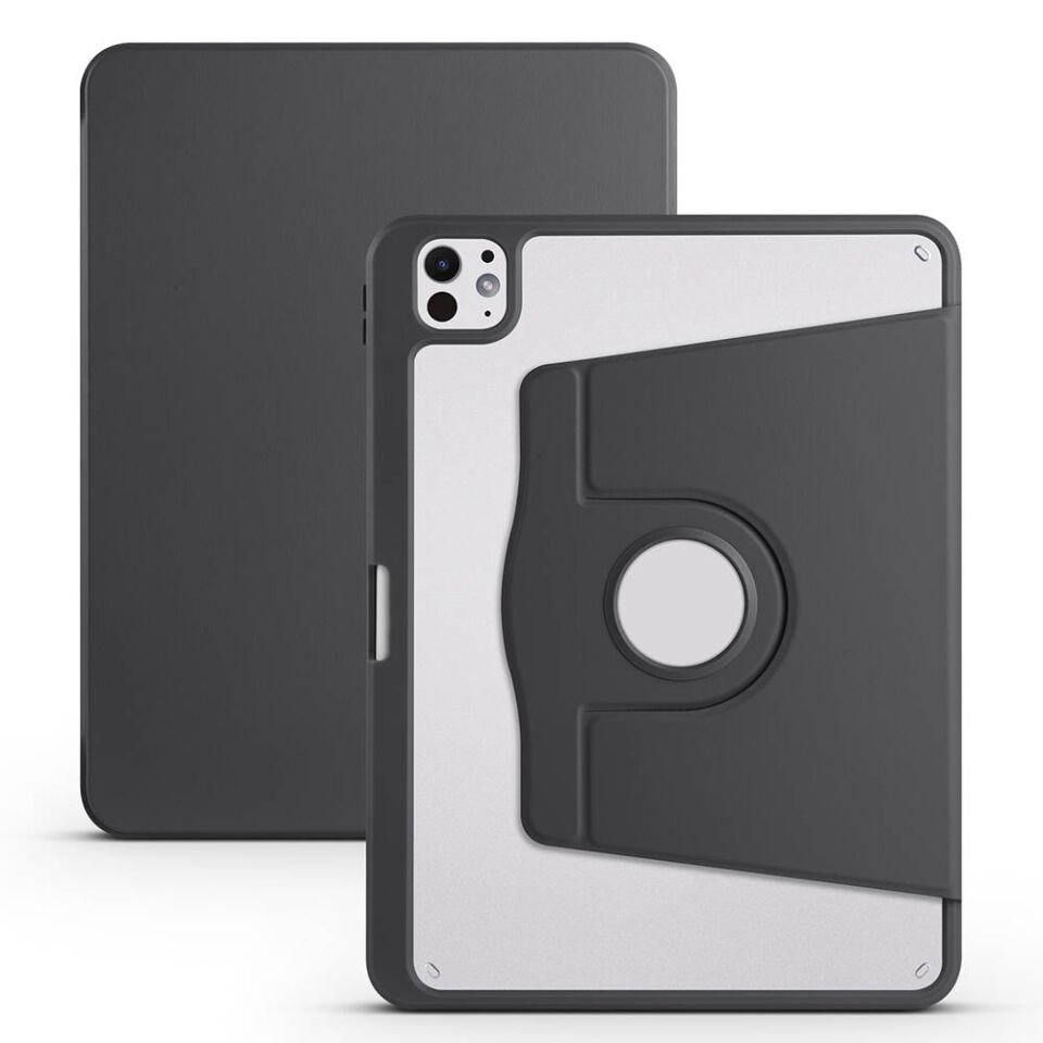 Apple iPad Pro 11 2024 Kılıf HEPTEKİLETİŞİM Termik Kalem Bölmeli Dönebilen Standlı Kılıf