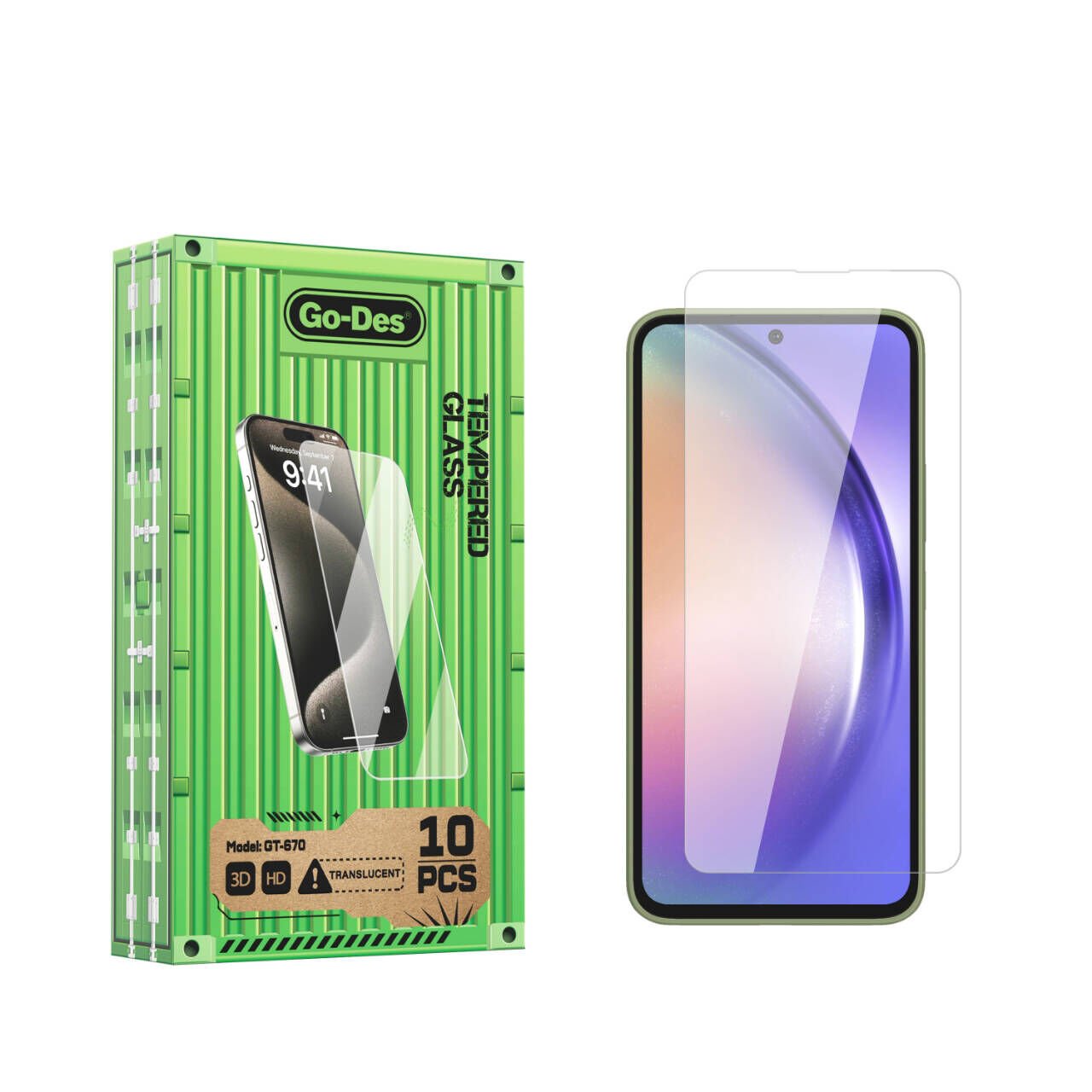 Samsung Galaxy A54 Go Des Parmak İzi Bırakmayan 9H Oleofobik Bom Glass Ekran Koruyucu 10'lu Paket