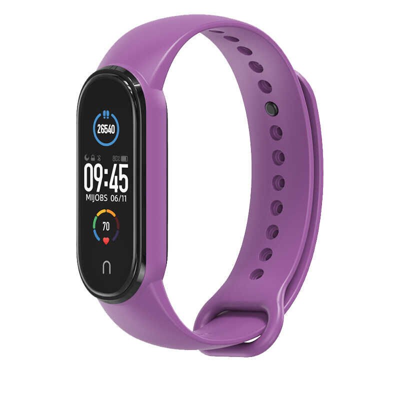 Xiaomi Mi Band 5 Silikon Kordon Soft ve Pürüzsüz Yüzeyli Kordon (Klasik) NO10