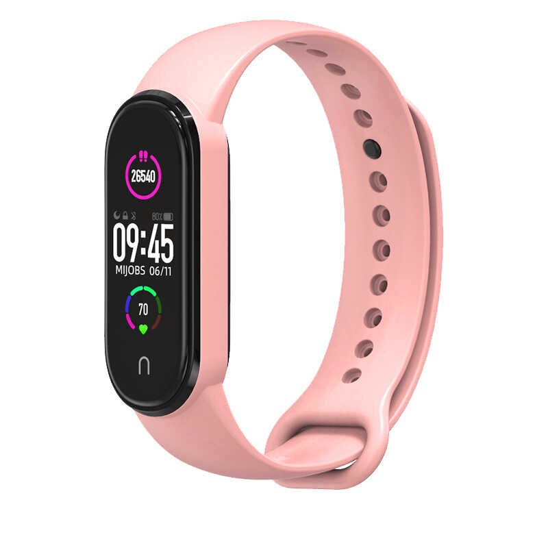 Xiaomi Mi Band 5 Silikon Kordon Soft ve Pürüzsüz Yüzeyli Kordon (Klasik) NO12