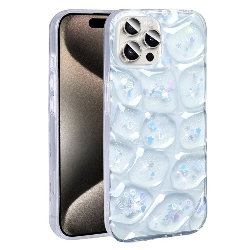 Apple iPhone 15 Pro Kılıf Simli 3D Desenli HEPTEKİLETİŞİM Hacar Kapak
