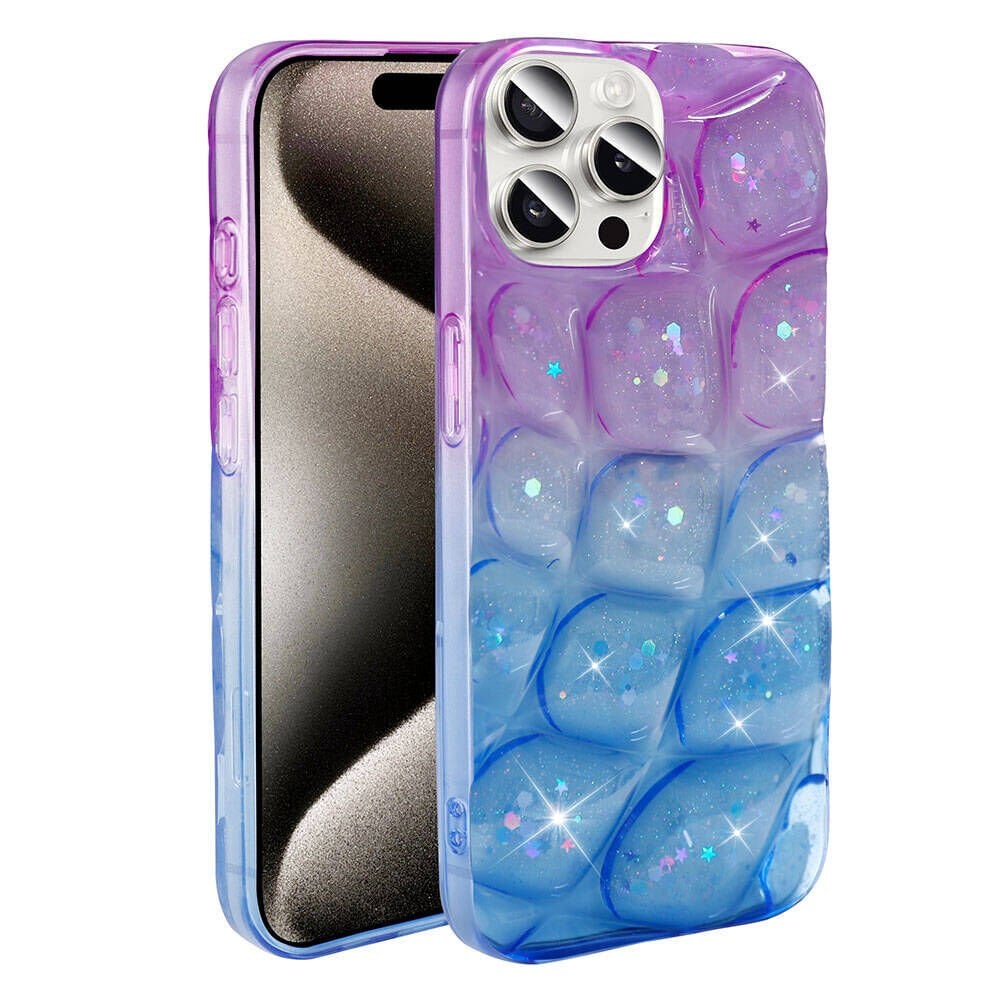 Apple iPhone 15 Pro Kılıf Simli 3D Desenli HEPTEKİLETİŞİM Hacar Kapak