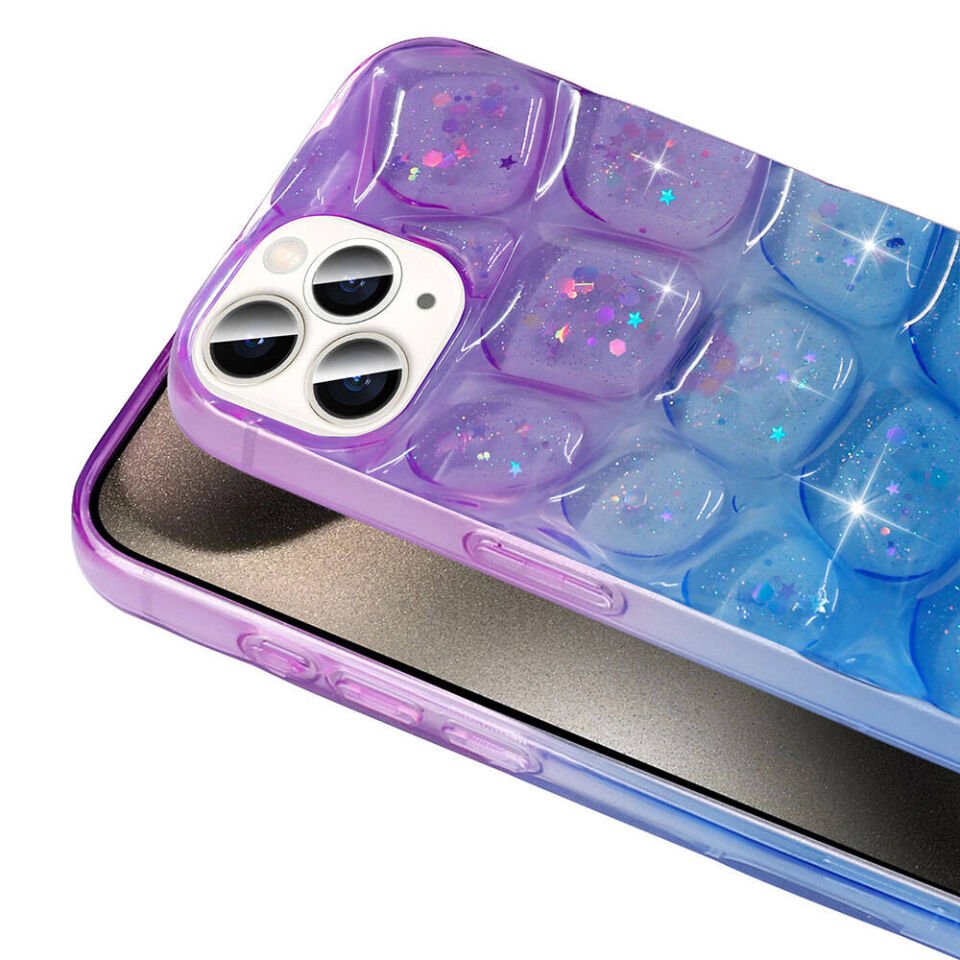 Apple iPhone 15 Pro Kılıf Simli 3D Desenli HEPTEKİLETİŞİM Hacar Kapak