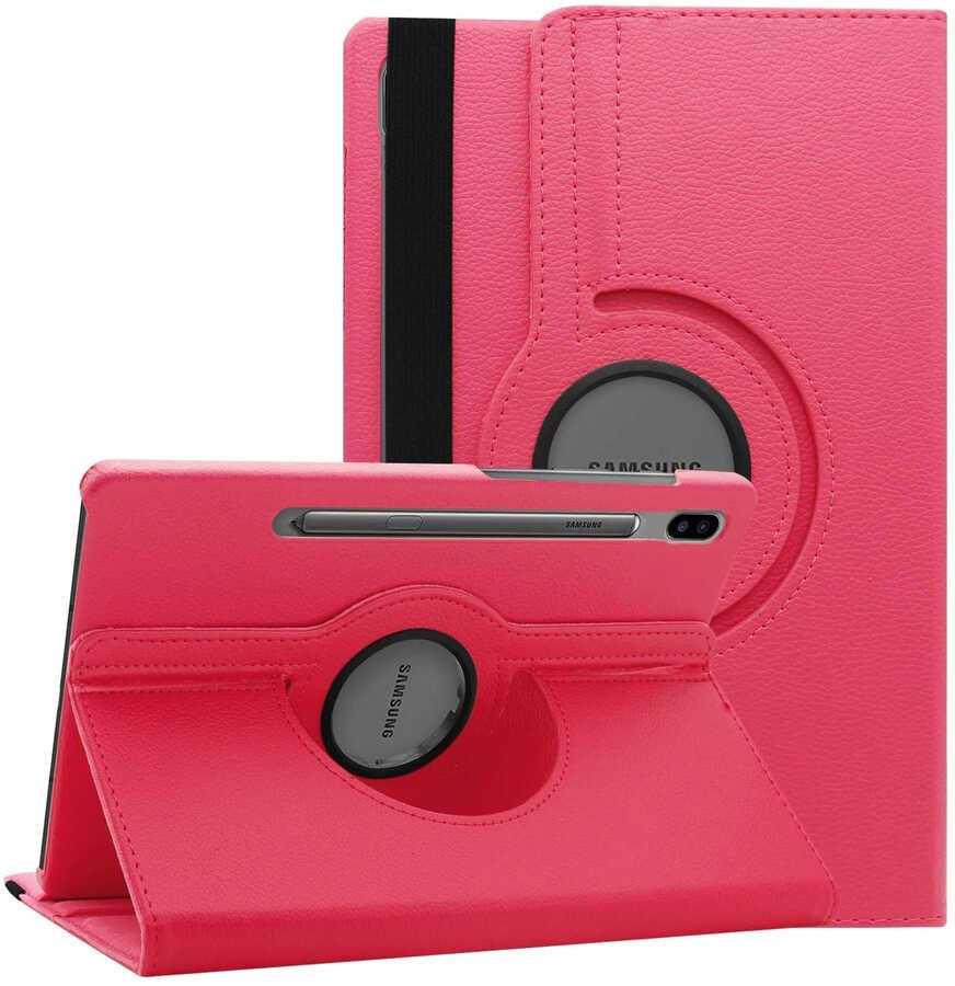 Galaxy Tab S7 FE LTE (T737-T736-T733-T730) Kılıf Dönebilen Standlı (D-T) Pembe